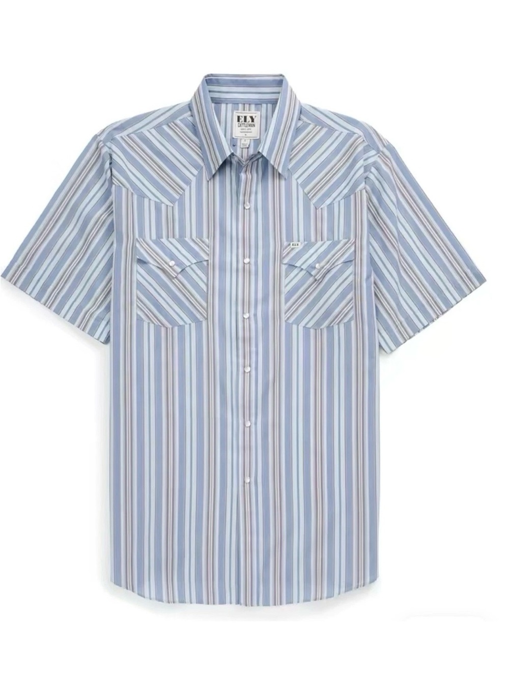 & Other Stories Light Blue and White Striped Short-Sleeve Button-Down